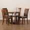 Baxton Studio Andi Modern and Contemporary Grey Fabric and Walnut Brown Finished Wood 5-Piece Dining Set 174-9879-10897-Zoro - alternate 5